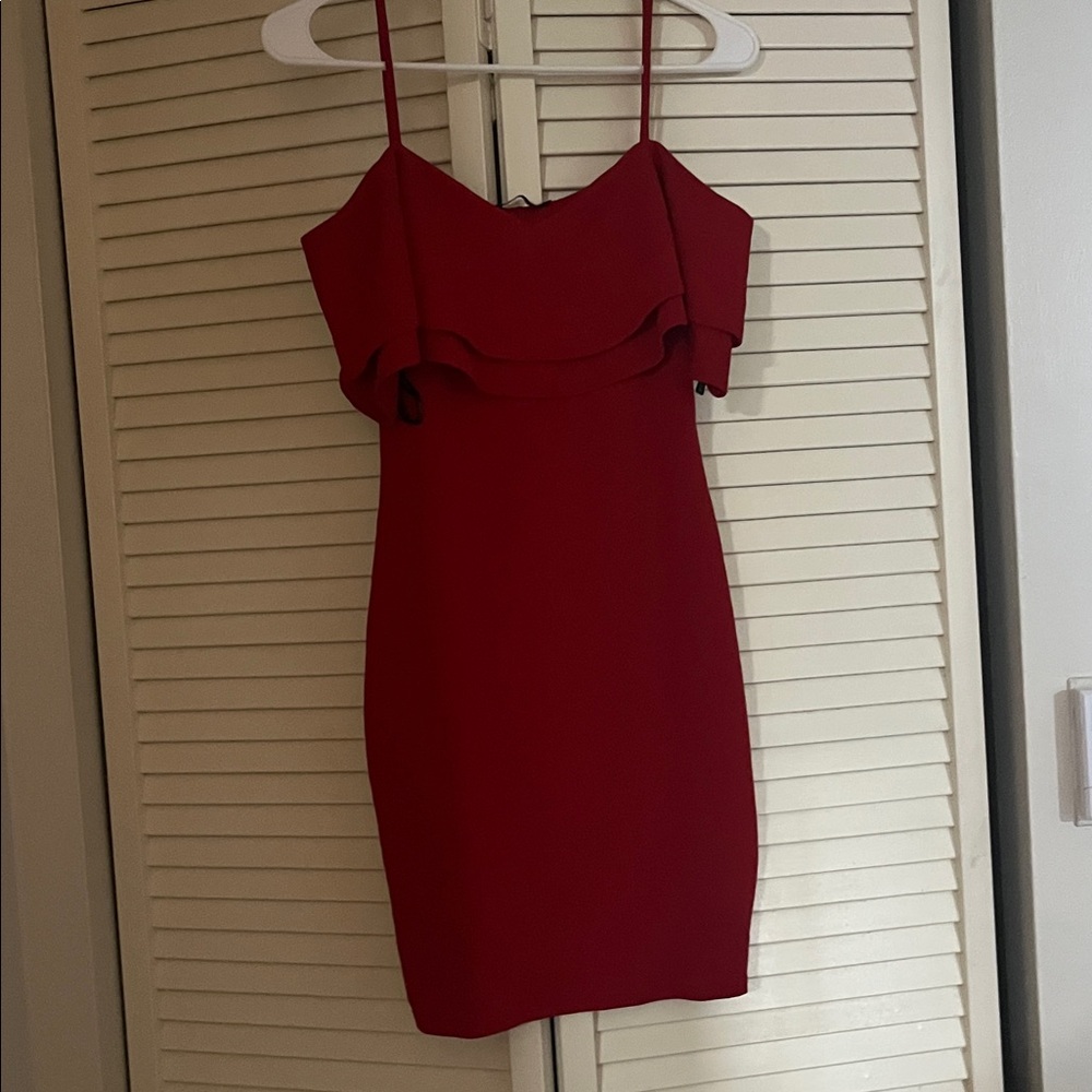 Elegant Red Off-Shoulder Dress